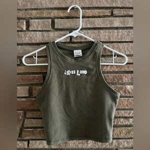 The Weeknd Kissland era green tank top embroidered US: Medium